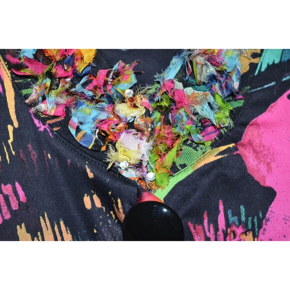 Berek Womens Sz S Colorful Cropped Jacket Retro 70s 80s Art-to-Wear - Picture 8 of 8